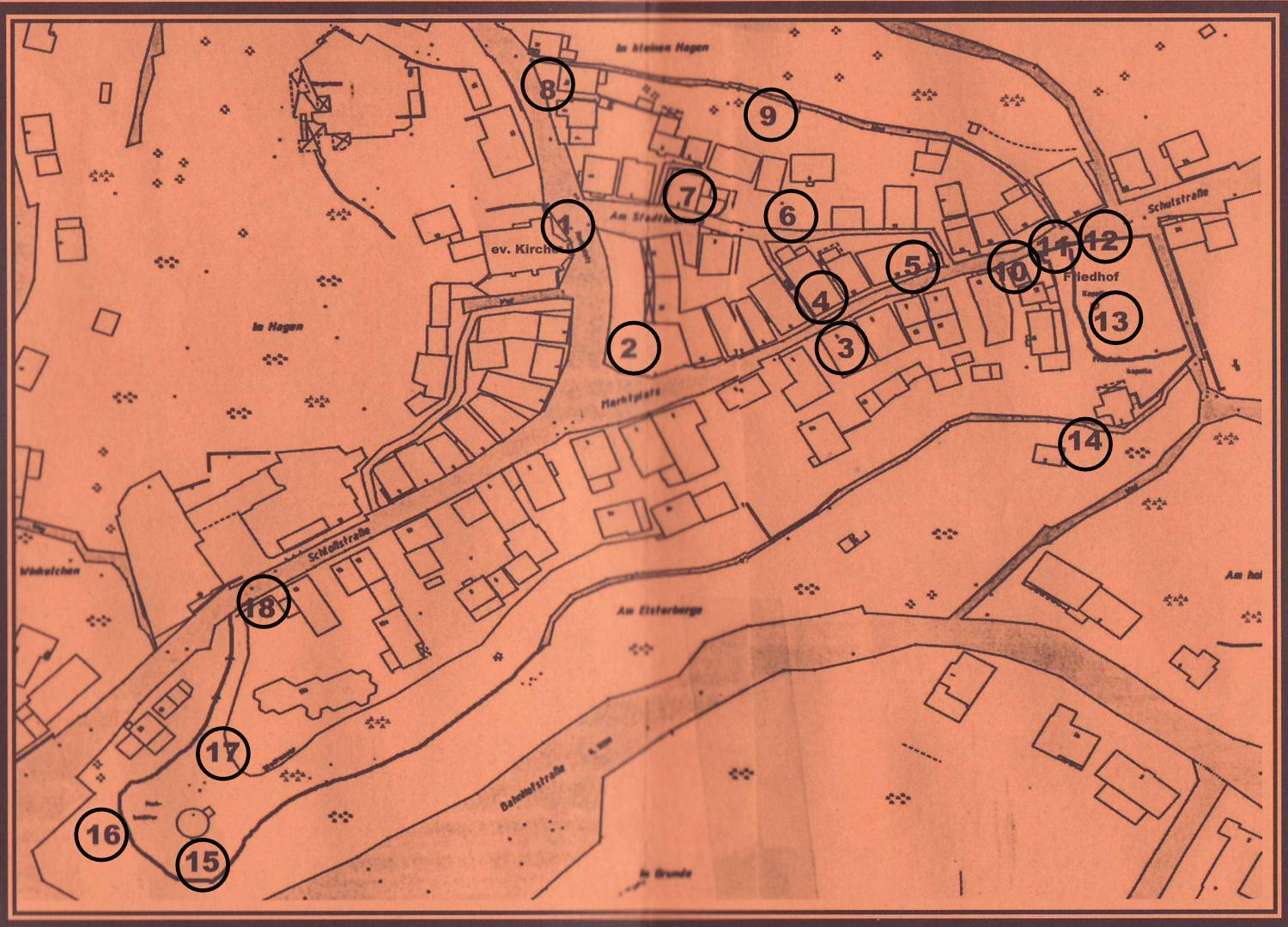 Historische Stadtkarte Waldeck